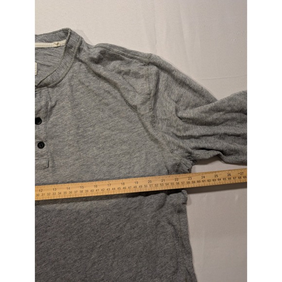 Rag & Bone Mens 2XL Long Sleeve Henley Shirt Heather Grey Spring 100% Cotton - Picture 6 of 12